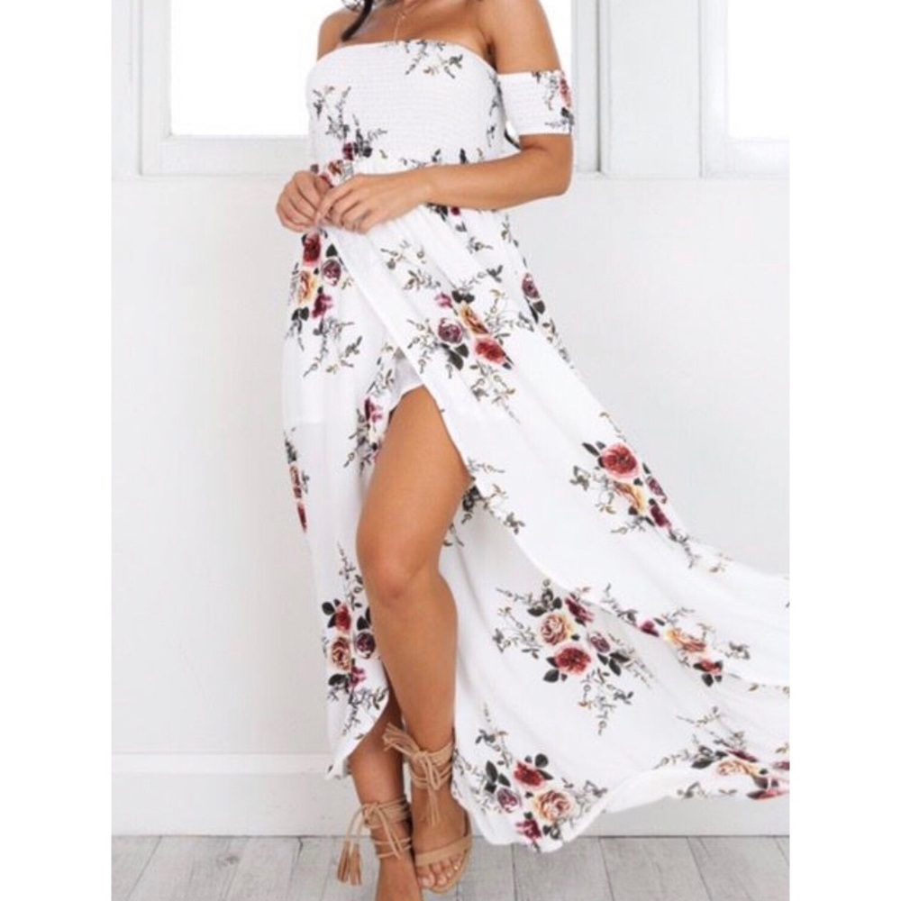 Showpo white floral dress